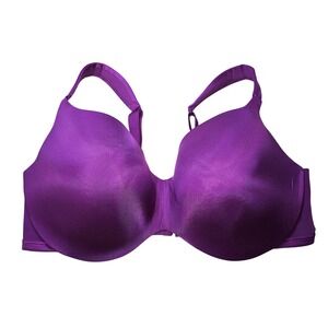 Cacique Bra‎ Womens 44DDD Purple Smooth T-Shirt Underwire Lightly Lined Foam